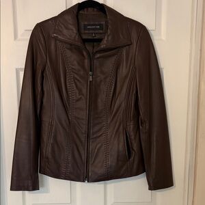 Jones New York Dark Brown Leather Jacket